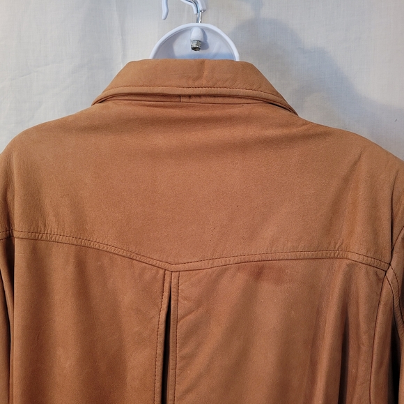 Georgetown Leather Design Tan Leather Jacket with Belt - Picture 7 of 14
